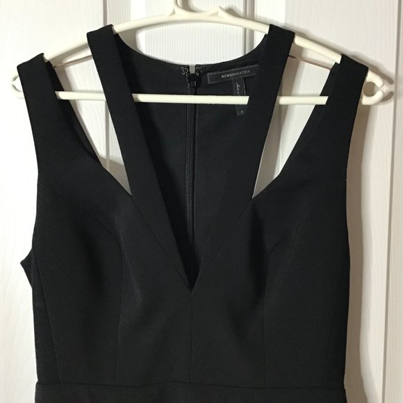 BCBG MAXAZRIA WIDE LEG BLACK SLEEVELESS JUMPSUIT SIZE MEDIUM - Picture 6 of 10